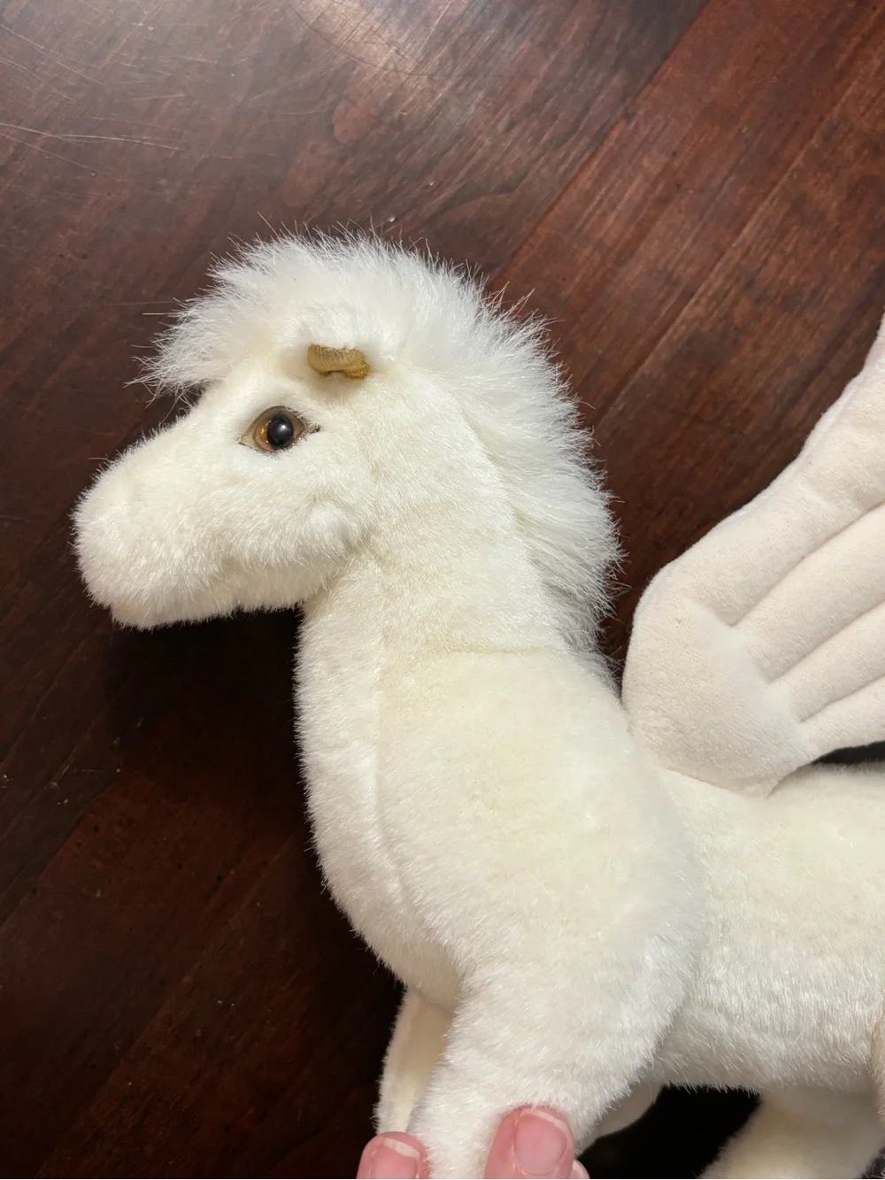 Early 1990s Gund White Pegasus Horse plush Hansa? 1992 Vintage HTF Animal